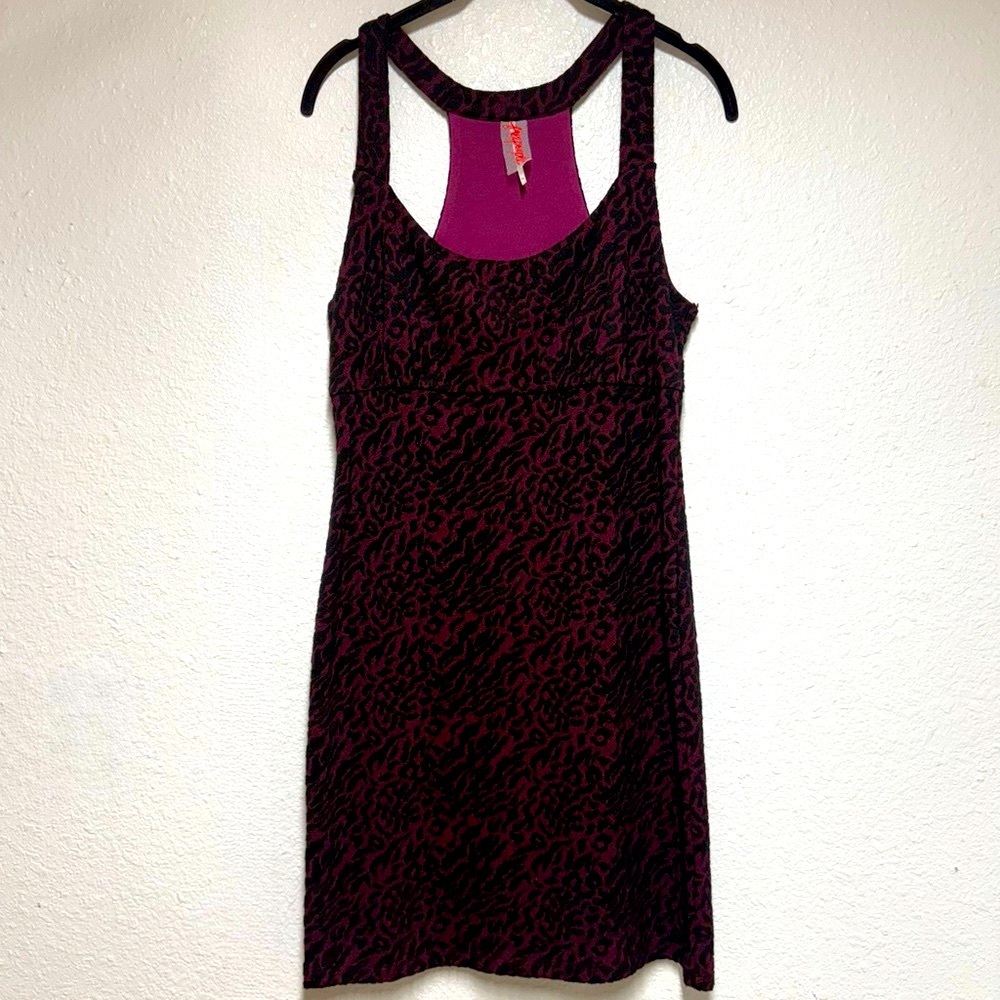 Free People Purple and Black Patterned Dress 017